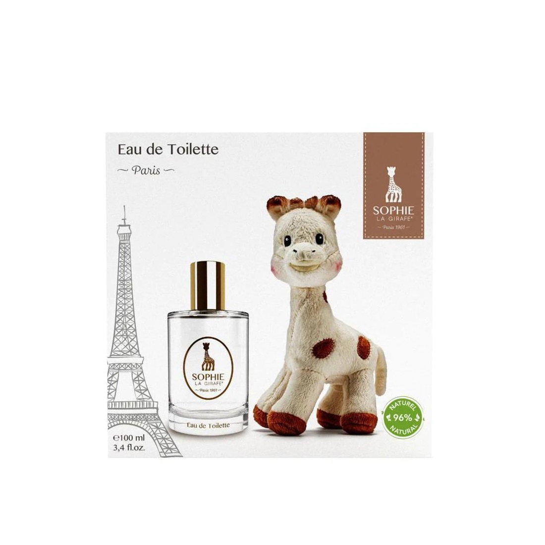 Sophie la Girafe ajándékszett: plüss játék + Eau de Toilette 100 ml