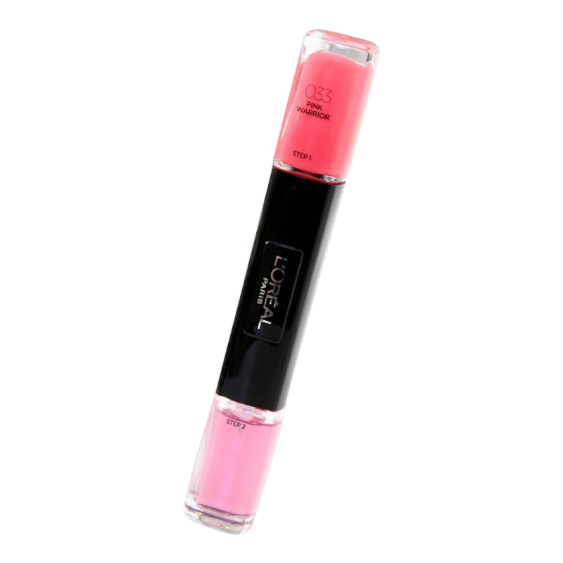 L'Oréal Paris Infallible 2 az 1-ben körömlakk, 033 Pink Warrior, 2x5 ml