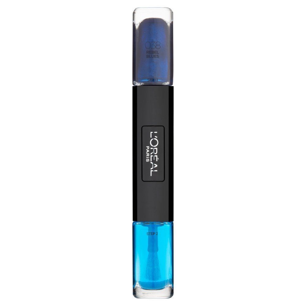 L'Oreal Paris Infallible 2-in-1 körömlakk, 038 Rebel Blues, 2x5 ml