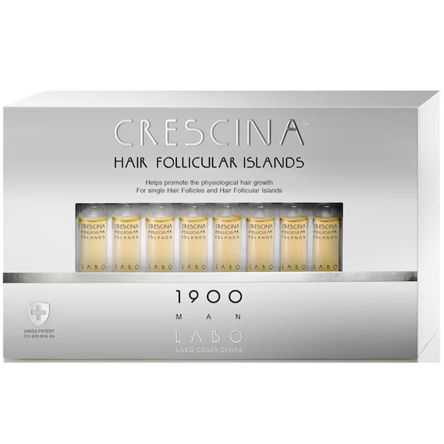Szett, Labo Suisse, Crescina Follicular Islands 1900, For Growth Stimulation, Ampullás kezelő szérum, For Scalp, Férfiaknak, 20 db