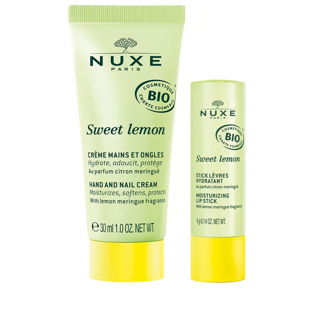 Set Nuxe: Sweet Lemon, Hidratáló, Hand Cream, 30 ml + Sweet Lemon, Lip Balm, 4 g