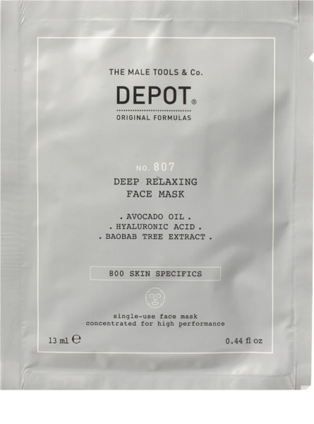 Depot, 800 Skin Specifics No. 807, Hyaluronsav, Nutri-Soothing, Sheet Mask, Arcra, 13 ml