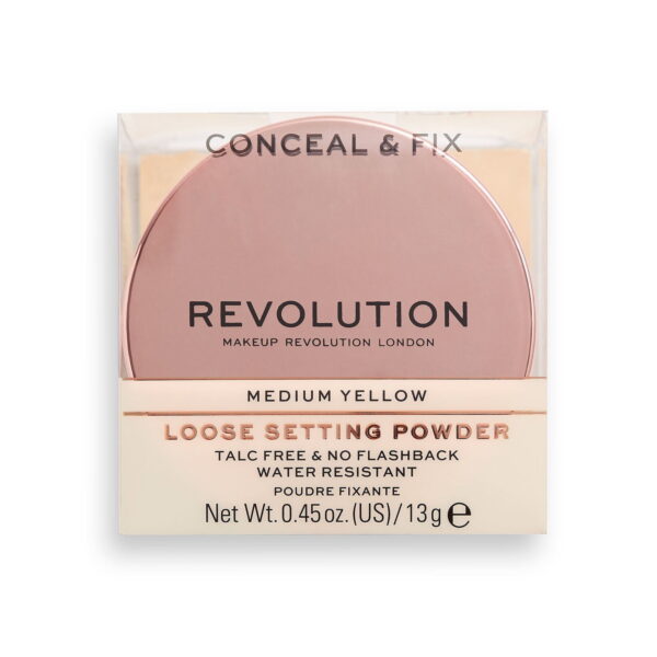 Makeup Revolution Conceal & Fix vegán púder Medium Yellow 13 g